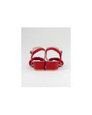Sandálias Vermelhas de Senhora Ginova com Tira Entrançada