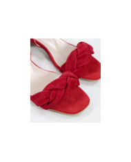 Sandálias Vermelhas de Senhora Ginova com Tira Entrançada