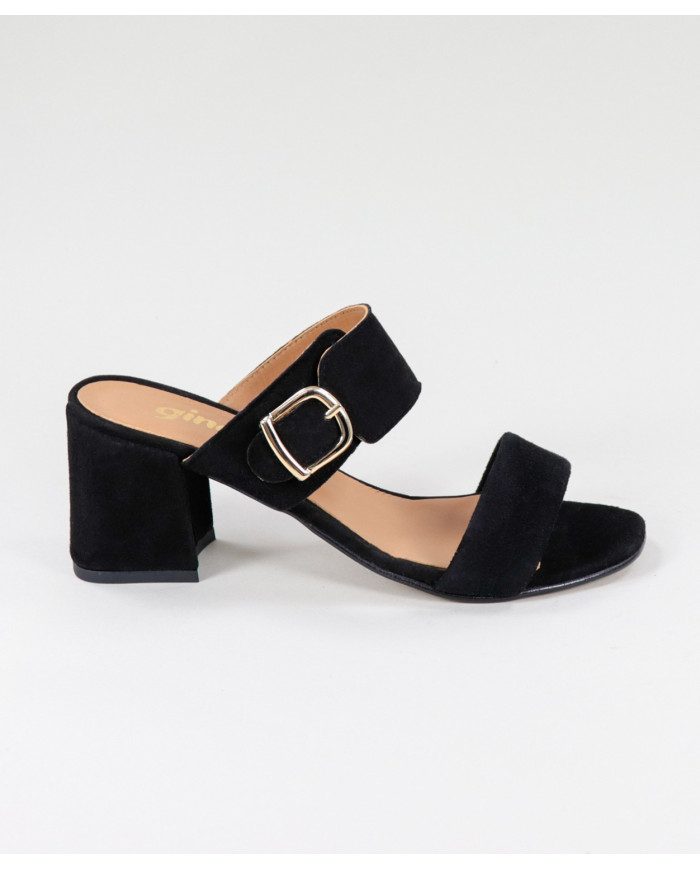 Lady Ginova Black Sandals with Adjustable Strip