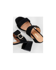 Lady Ginova Black Sandals with Adjustable Strip