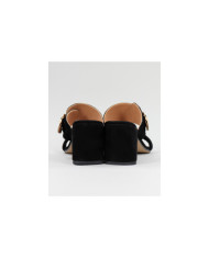 Lady Ginova Black Sandals with Adjustable Strip