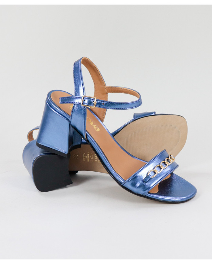 Sandálias Azuis de Senhora Ginova com Tira Decorada