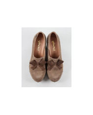 Sapatos Taupe  de Senhora Ginova com Laço