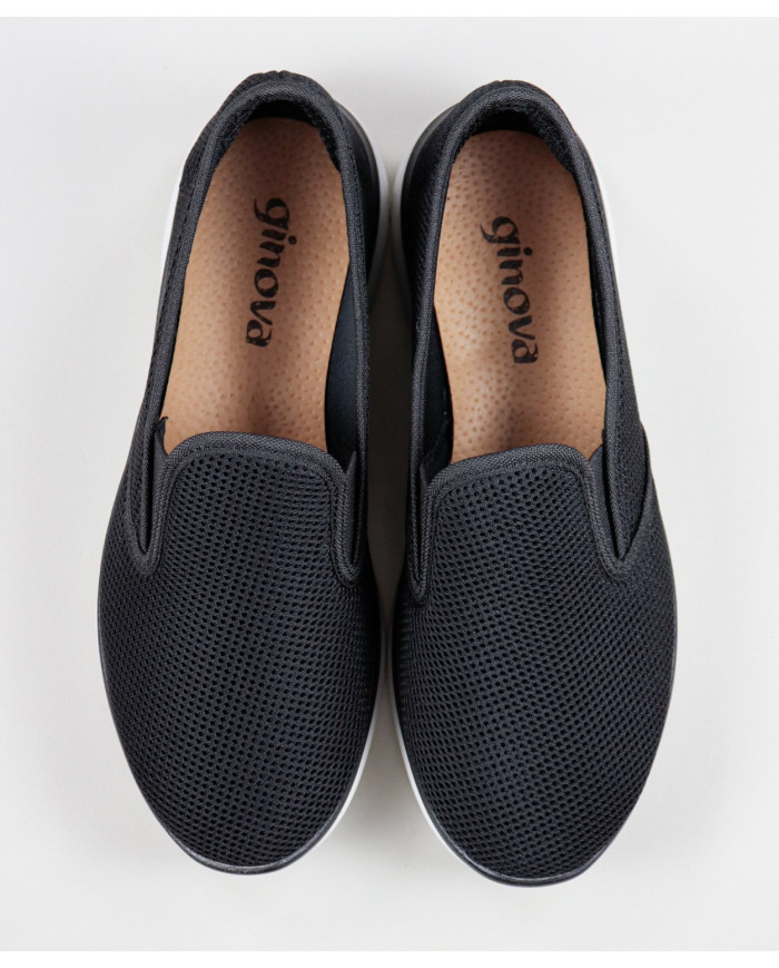 Lady Ginova Sports Black Shoes with Elastic