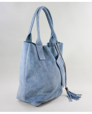 Bolsa de Blue Lady clara en la piel