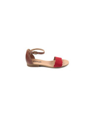 Red Ginova Women's Rase Sandals with Ripple Strip