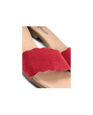 Red Ginova Women's Rase Sandals with Ripple Strip