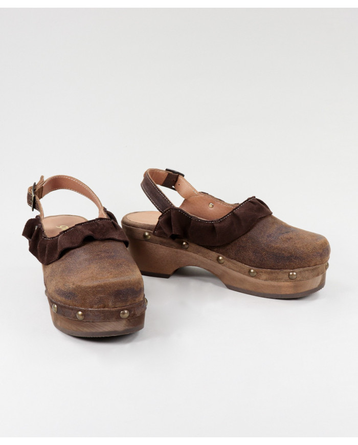 Socas de Mulher Ginova com Sola de Madeira