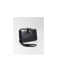 Women's Black Wallet with Textures