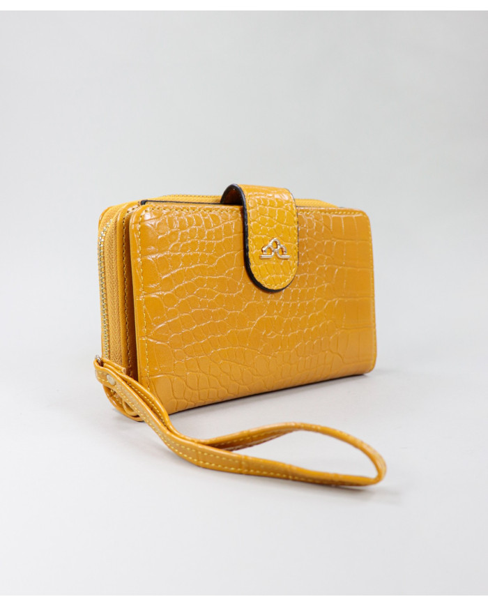 Funda de mostaza de mujeres con texturas