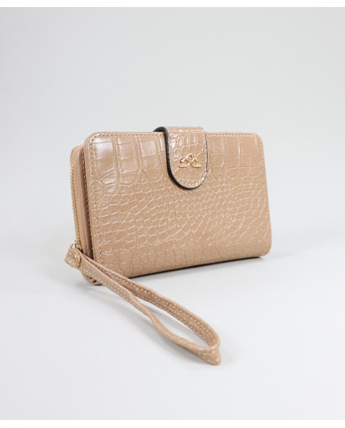 Women's Taupe Wallet with Textures