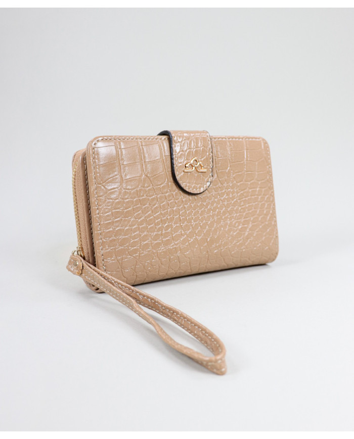 Women's Taupe Wallet with Textures