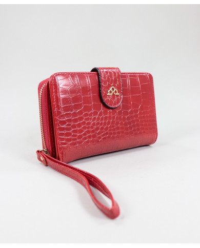 Women's Red Wallet with Textures