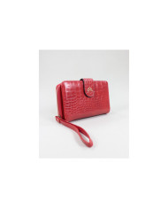 Women's Red Wallet with Textures