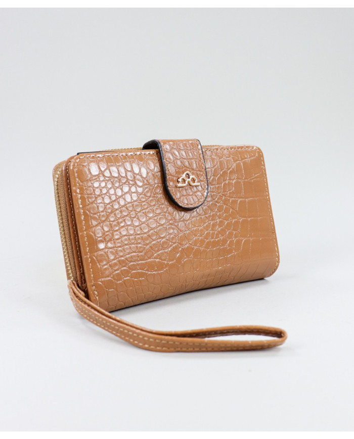 Women's Camel Wallet with Textures