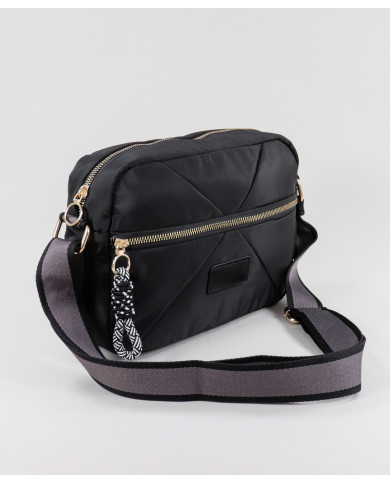 Lady's Black Mala with Wide Strap