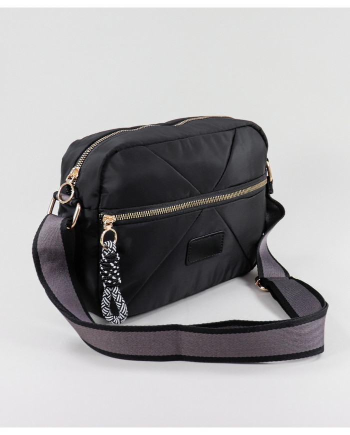 Lady's Black Mala with Wide Strap