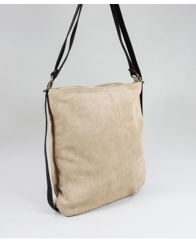 Mala Taupe em Pele Convertível em Mochila