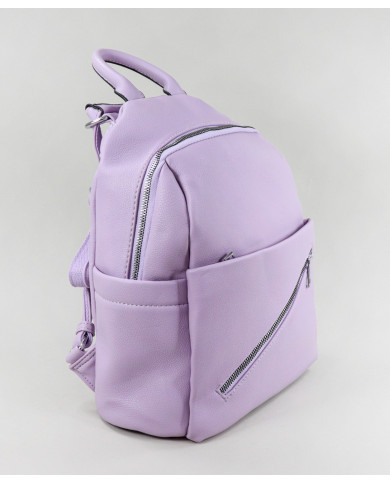 Lilac backpack with Pockets on the Front