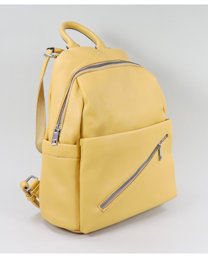 Mochila Amarelo com Bolsos na Frente