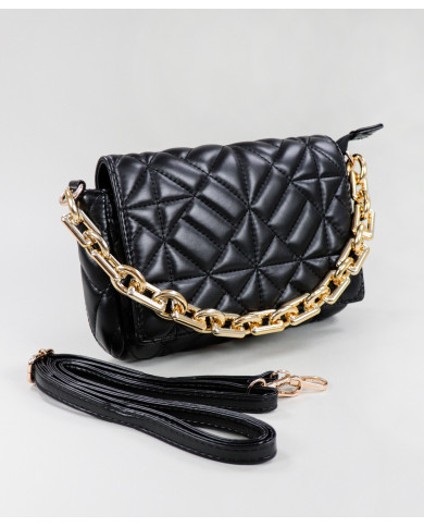 Lady's Black Suitcase with Chain Handle