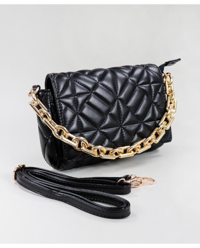 Lady's Black Suitcase with Chain Handle