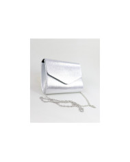 Pochete Prateada de Senhora Tipo Envelope