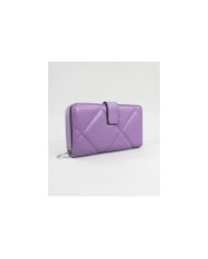 Cartera violeta de mujeres con costuras