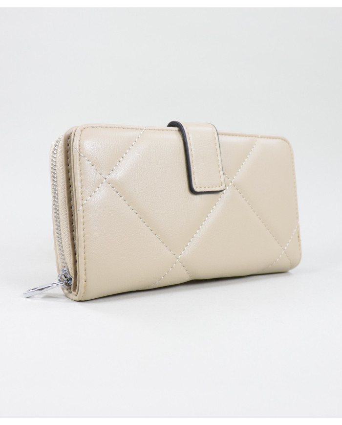 Ladies Taupe Wallet with Seams