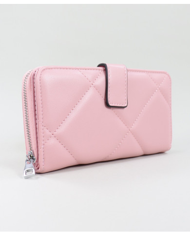 Señoras Pink Wallet con costuras