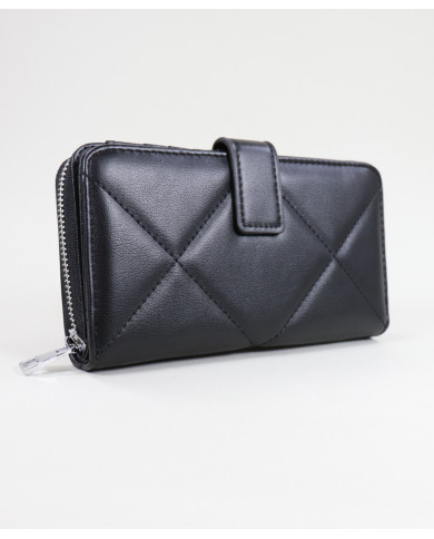 Cartera negra de mujeres con costuras