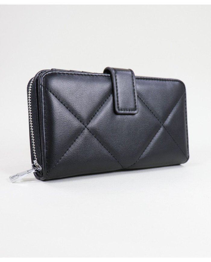 Women's Black Wallet with Seams