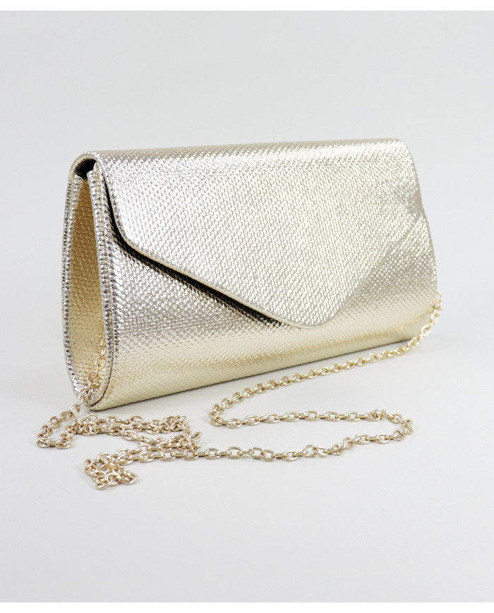 Pochete Dourado de Senhora com Textura Metalizada