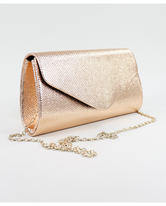 Pochete Ouro Rosa de Senhora com Textura Metalizada