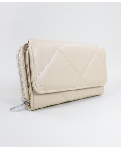 Damas Taupe Wallet con costuras