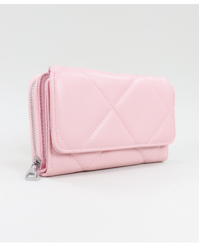 Señoras Pink Wallet con costuras