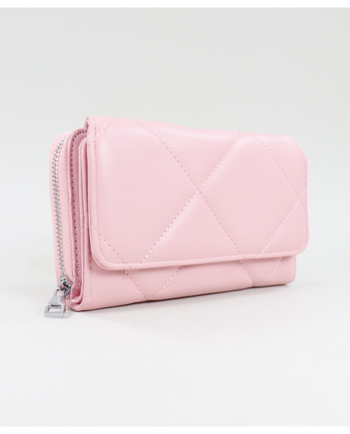 Señoras Pink Wallet con costuras