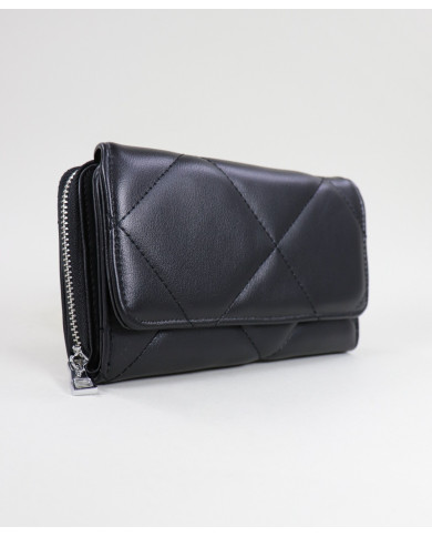 Women's Black Wallet with Seams