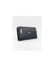 Women's Black Wallet with Front Clasp