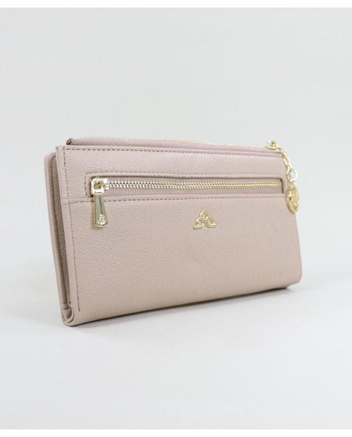 Ladies Pink Wallet with Front Clasp