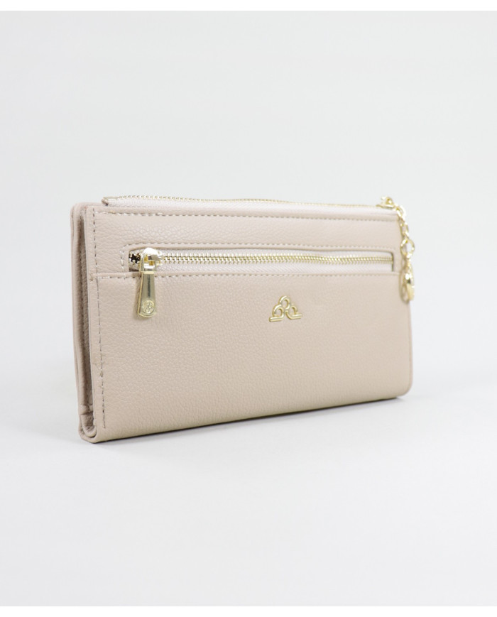 Wallet Lady Beige con cierre frontal