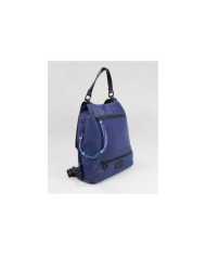 Dark Blue Lady Backpack with Various Partitions