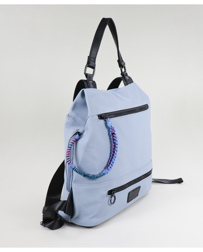 Mochila Azul Claro de Senhora com Várias Divisórias