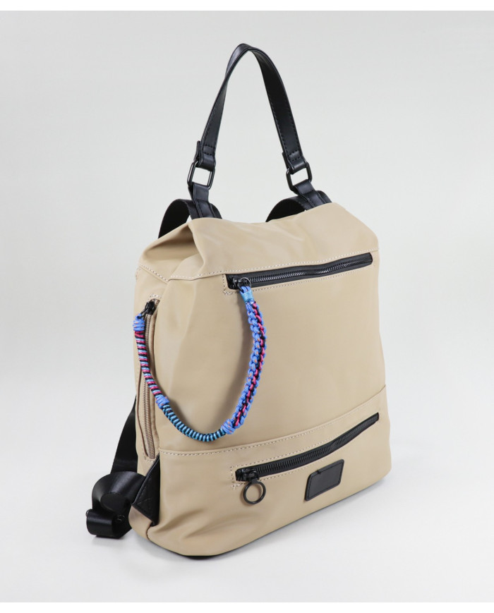 Damas Taupe mochila con varias particiones