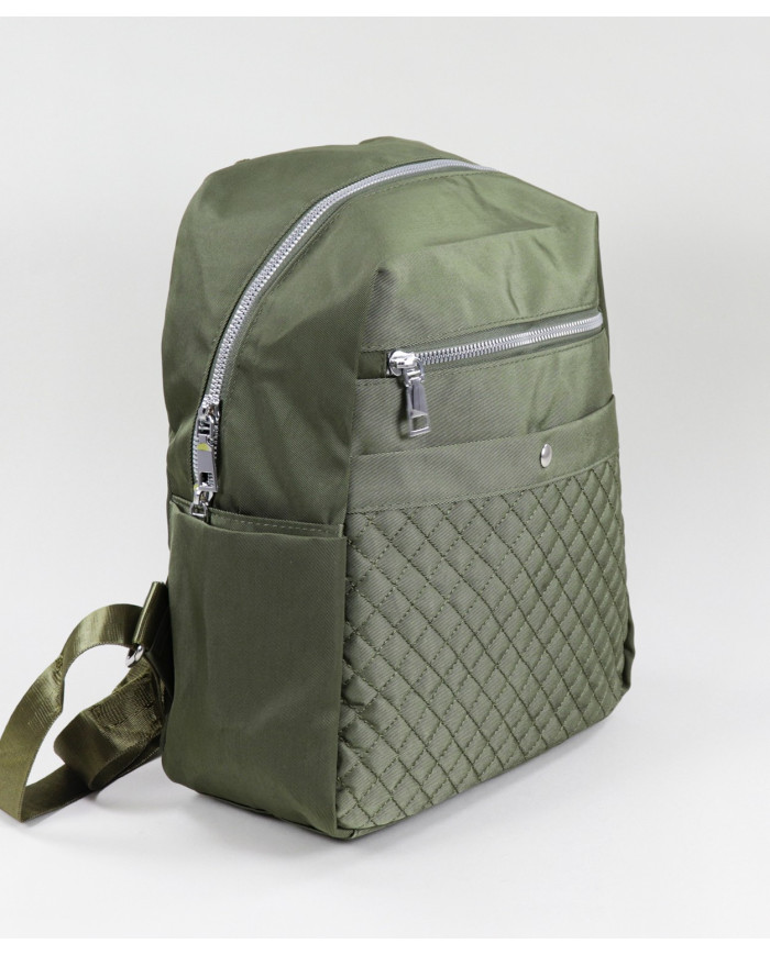 Mochila de señoras Kaki con patrón de costura