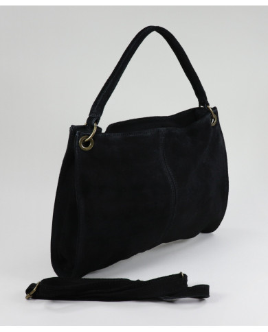 Ladies' Black Suitcase in Suede