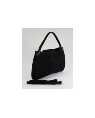 Ladies' Black Suitcase in Suede