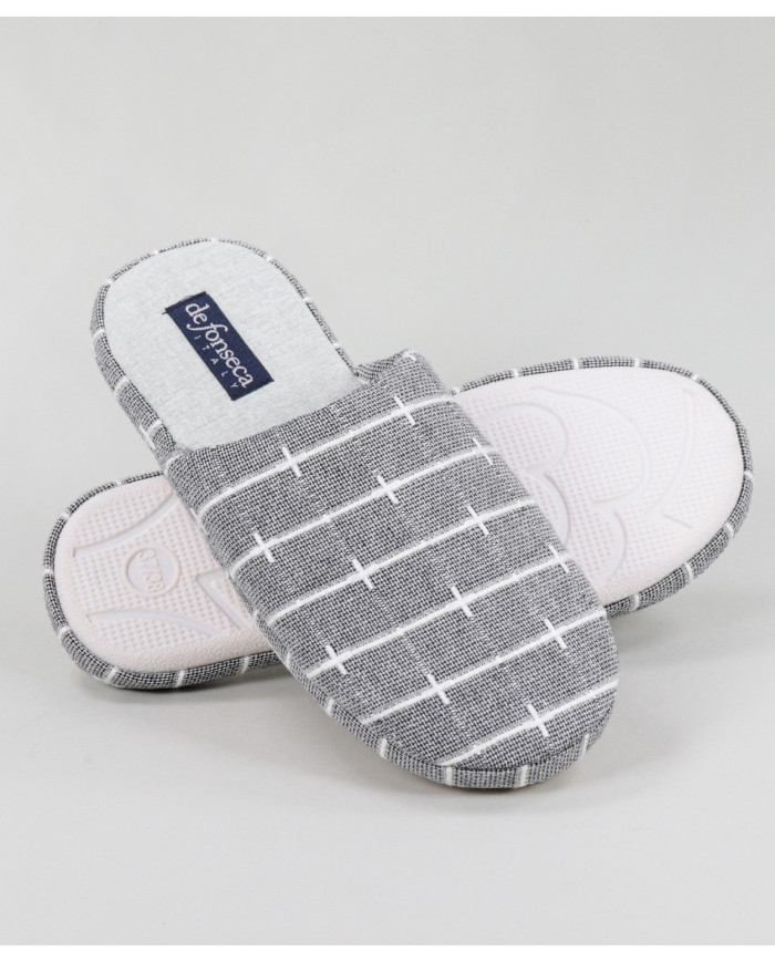 Women's Black Square Bedroom Slippers