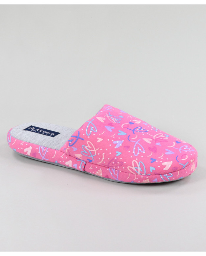 Pink Room Slippers with Hearts