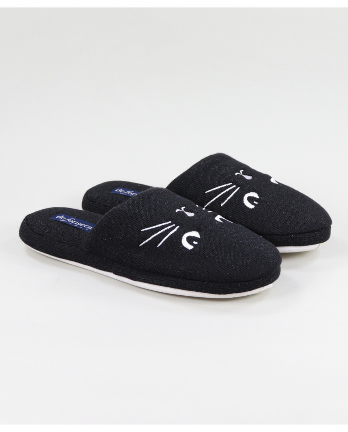 Zapatillas DeFonseca Negro de Lady con gato